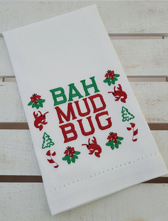 Bah Mud Bug Design Linen Blend Towel