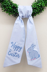 Wreath Sash Happy Easter Chic Easter Bunny Embroidered