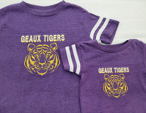 Geaux Tigers Football Onesie or Youth T-Shirt
