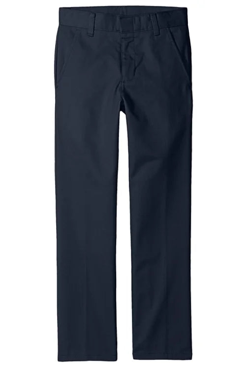 Boys Flat Front Pants, School Uniforms - Navy