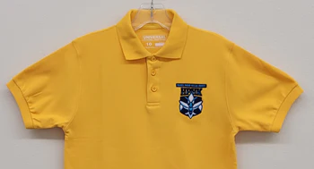 Hazel Park Elementary School, Gold Short Sleeve Pique Knit Polo Shirt - Unisex