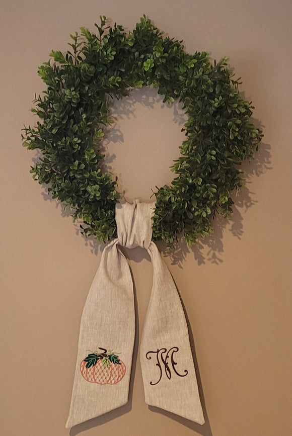 Wreath Sash Fall Personalized