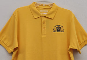 Harahan Elementary School, Gold Short Sleeve Pique Knit Polo Shirt - Unisex