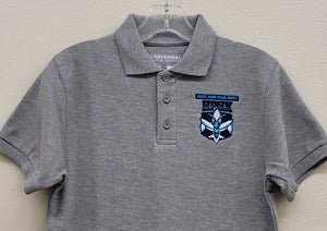 Hazel Park Elementary School, Grey Short Sleeve Pique Knit Polo Shirt - Unisex