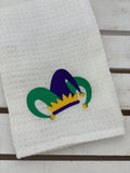 Mardi Gras Jester Hat Design Waffle Weave Towel