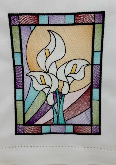 Stained Glass Lily Kitchen Towel