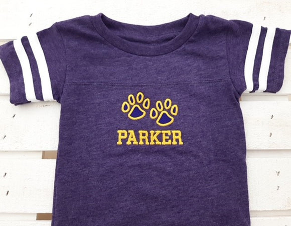 Purple Tiger Paw Print T-Shirt