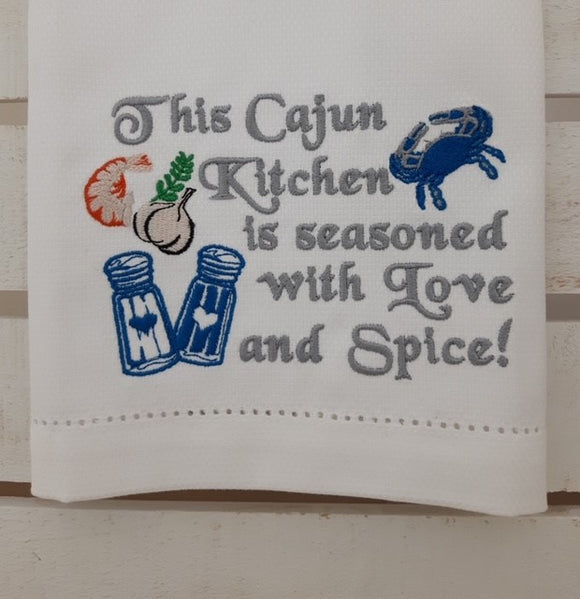 Cajun Kitchen is Seasoned with Love and Spice Towel